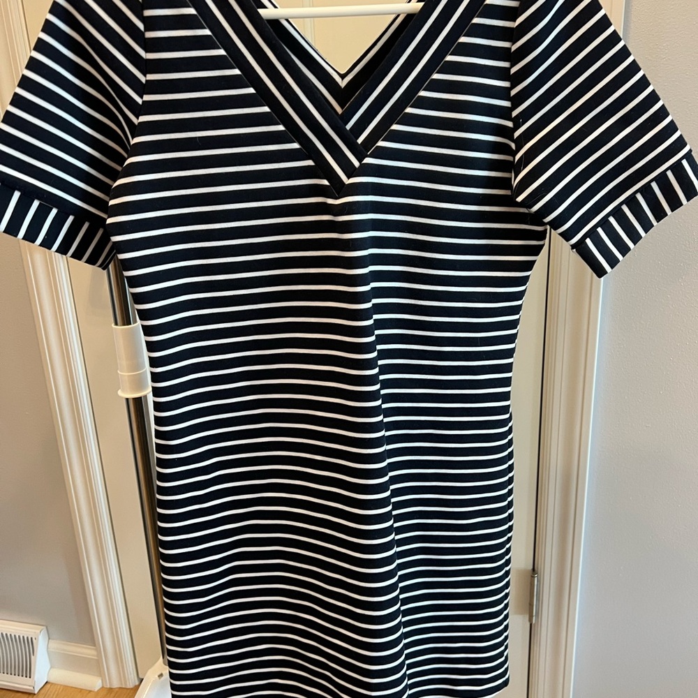 Skies Are Blue Monochrome Striped Dress